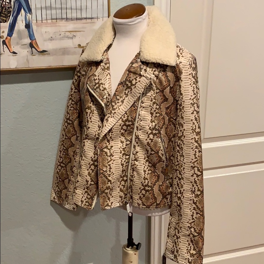 VIGOSS Snakeskin Moto Jacket • Sz M • NWT!